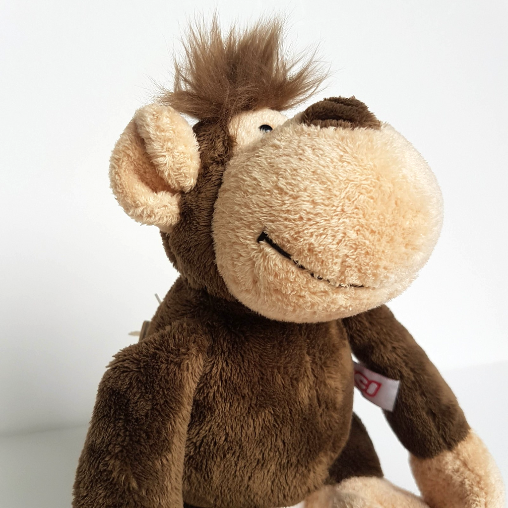Nici BROWN MONKEY Plush Soft Toy 22cm Stuffed Animal Farm Floppy Cuddly TAGS2