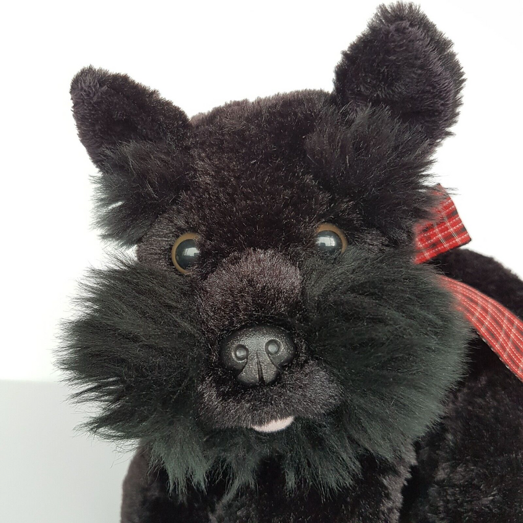 BLACK SCOTTISH TERRIER DOG Plush Toy Stuffed Animal Scruffy Scotch Soft Toy Cute1