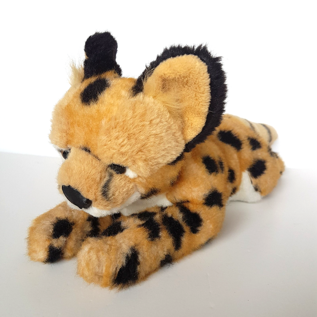 Korimco SERVAL WILD CAT Laying Plush Stuffed Animal Soft Toy Safari Animals Cute0
