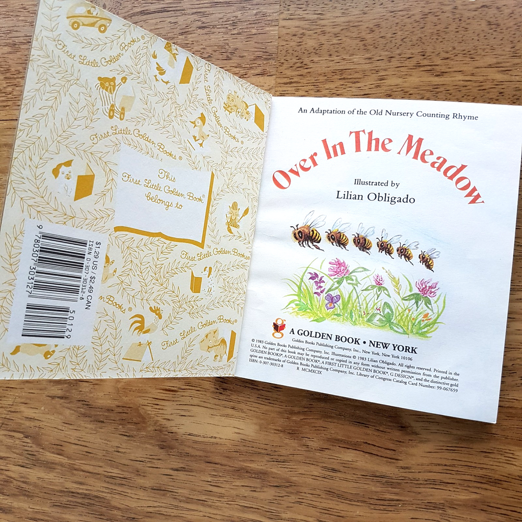 OVER IN THE MEADOW Vintage 1983 A First Little Golden Book RARE Kids Animals HTF3