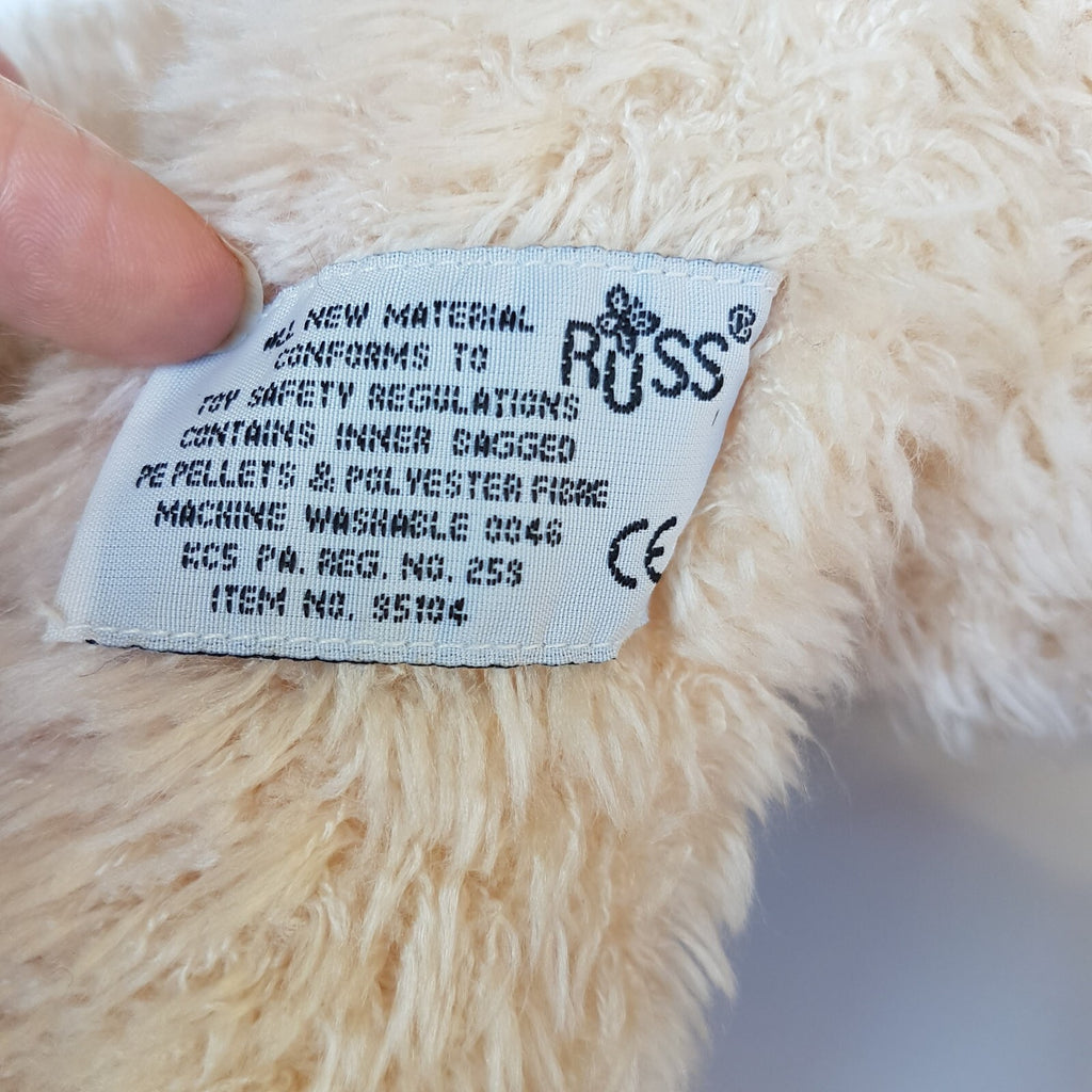 Russ TEDDY BEAR ELIZABETH Plush 33cm Soft Toy Beanbag Stuffed Animal Cute Cream11