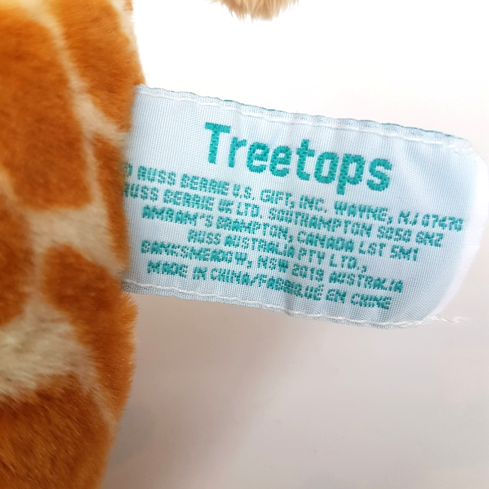 Russ Baby TREETOPS GIRAFFE Plush 20cm Stuffed Animal Zoo Soft Toy Safari4