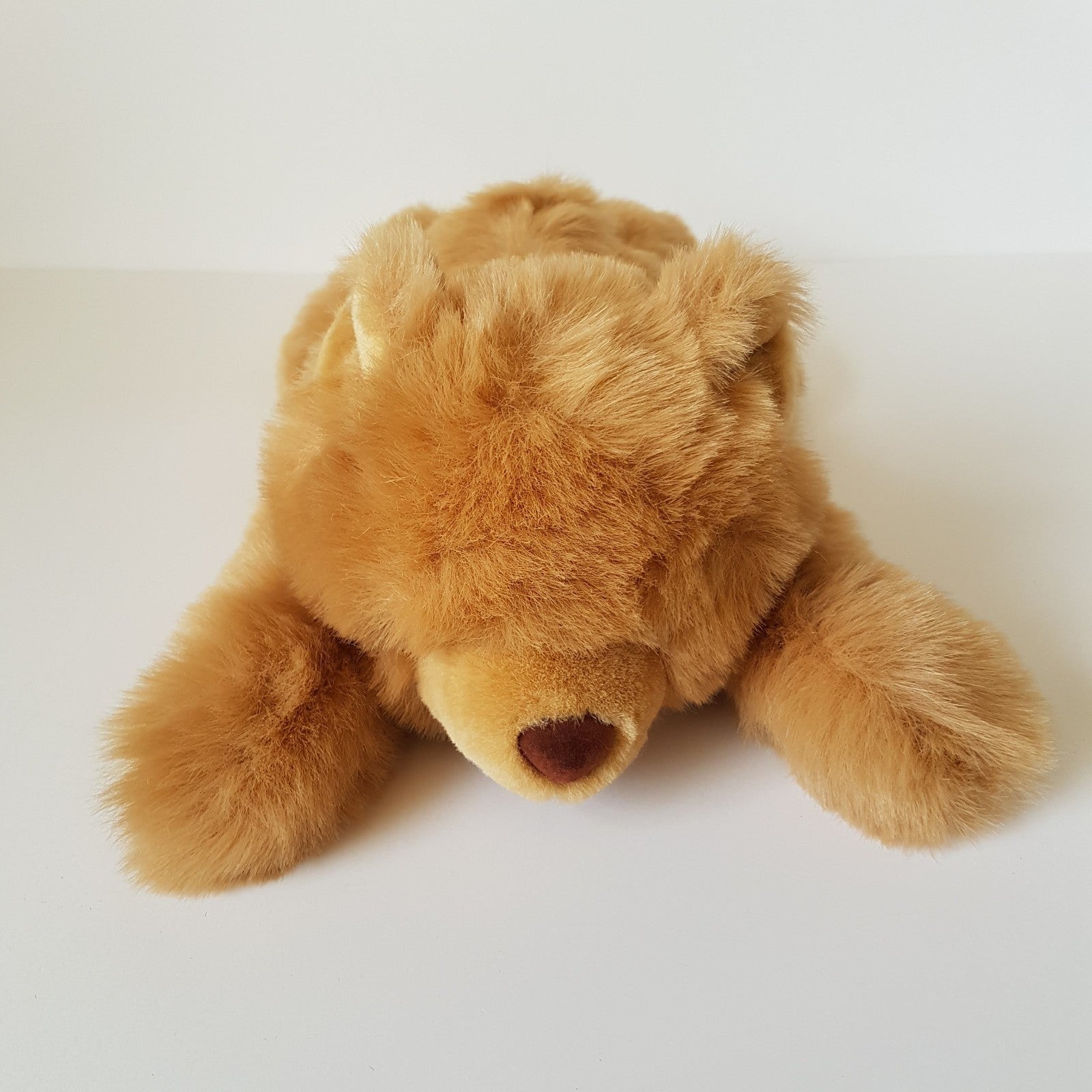 Caramel LAYING TEDDY BEAR Plush 48cm Stuffed Animal Soft Toy Cuddly Bensons Cute1