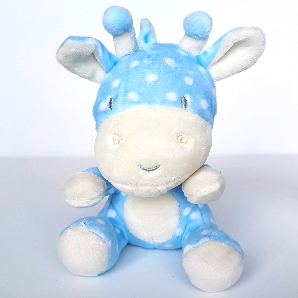 Keel BLUE POLKA DOT GIRAFFE Baby Soft Toy Crinkle Ears Stuffed Animal 16cm Cute1