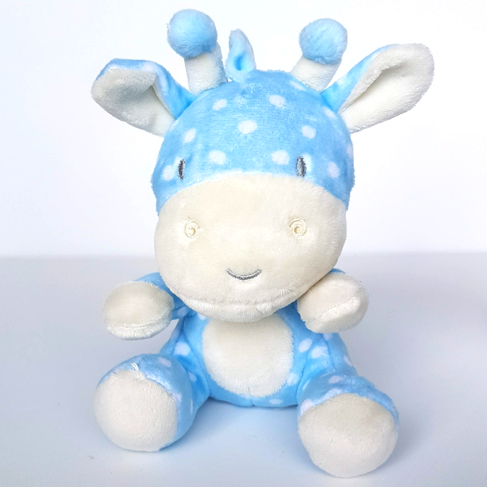 Keel BLUE POLKA DOT GIRAFFE Baby Soft Toy Crinkle Ears Stuffed Animal 16cm Cute1