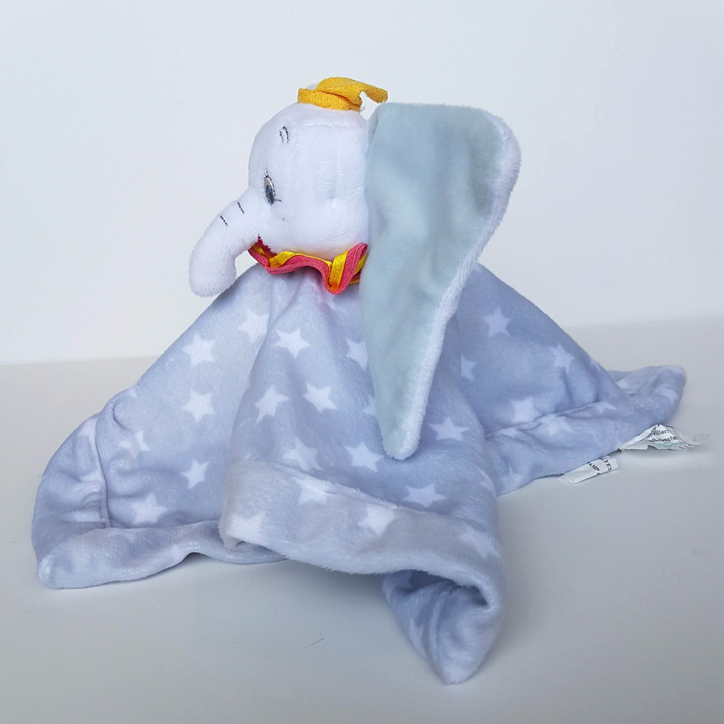 Disney DUMBO ELEPHANT Baby Lovey Comforter Security Blanket Soft Toy Crinkle Ear5