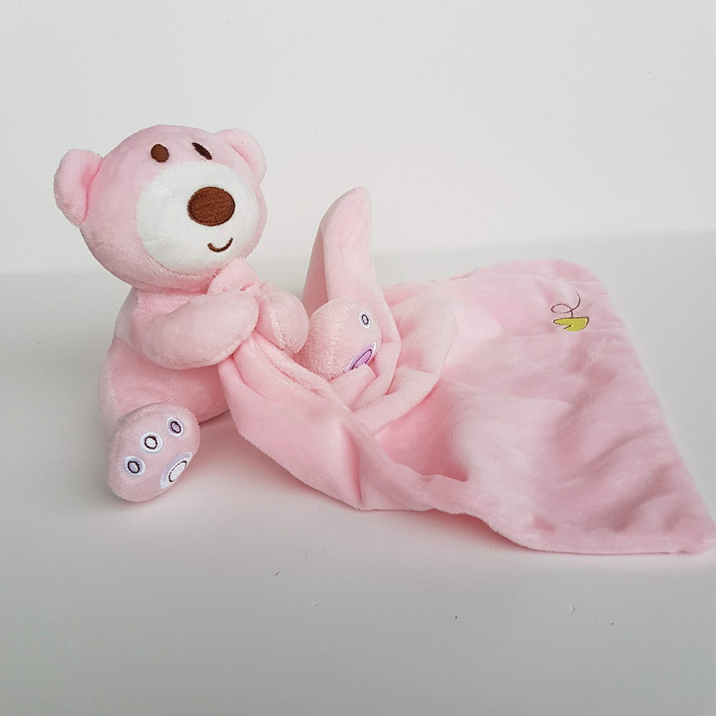 Ollies Place PINK BEAR Lovey Plush Baby Comforter Security Blanket Soft Toy Cute7