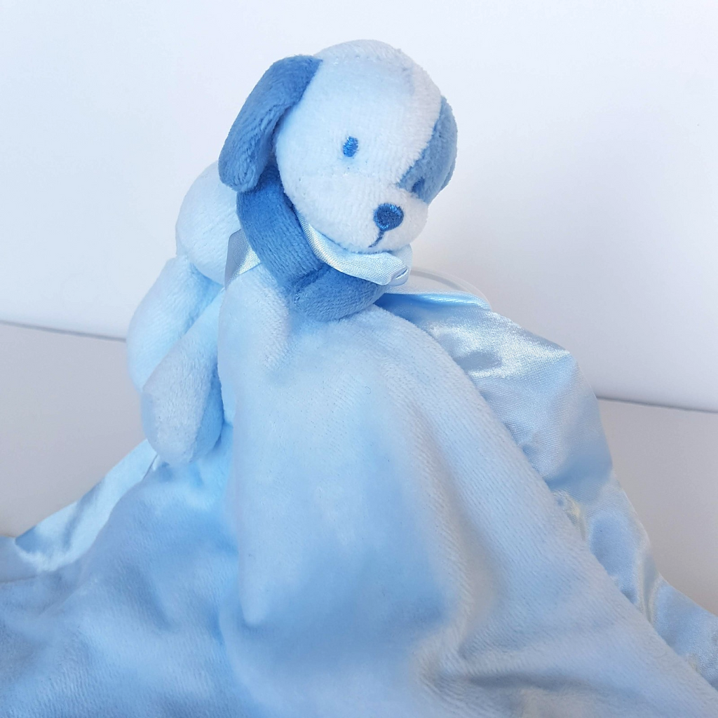 Ollie & Paige BLUE DOG Lovey Plush Puppy Comforter Security Blanket Soft Toy2