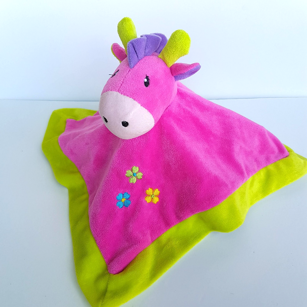 Teddy Time PINK GIRAFFE Baby Lovey Security Blanket Plush Comforter Soft Toy1