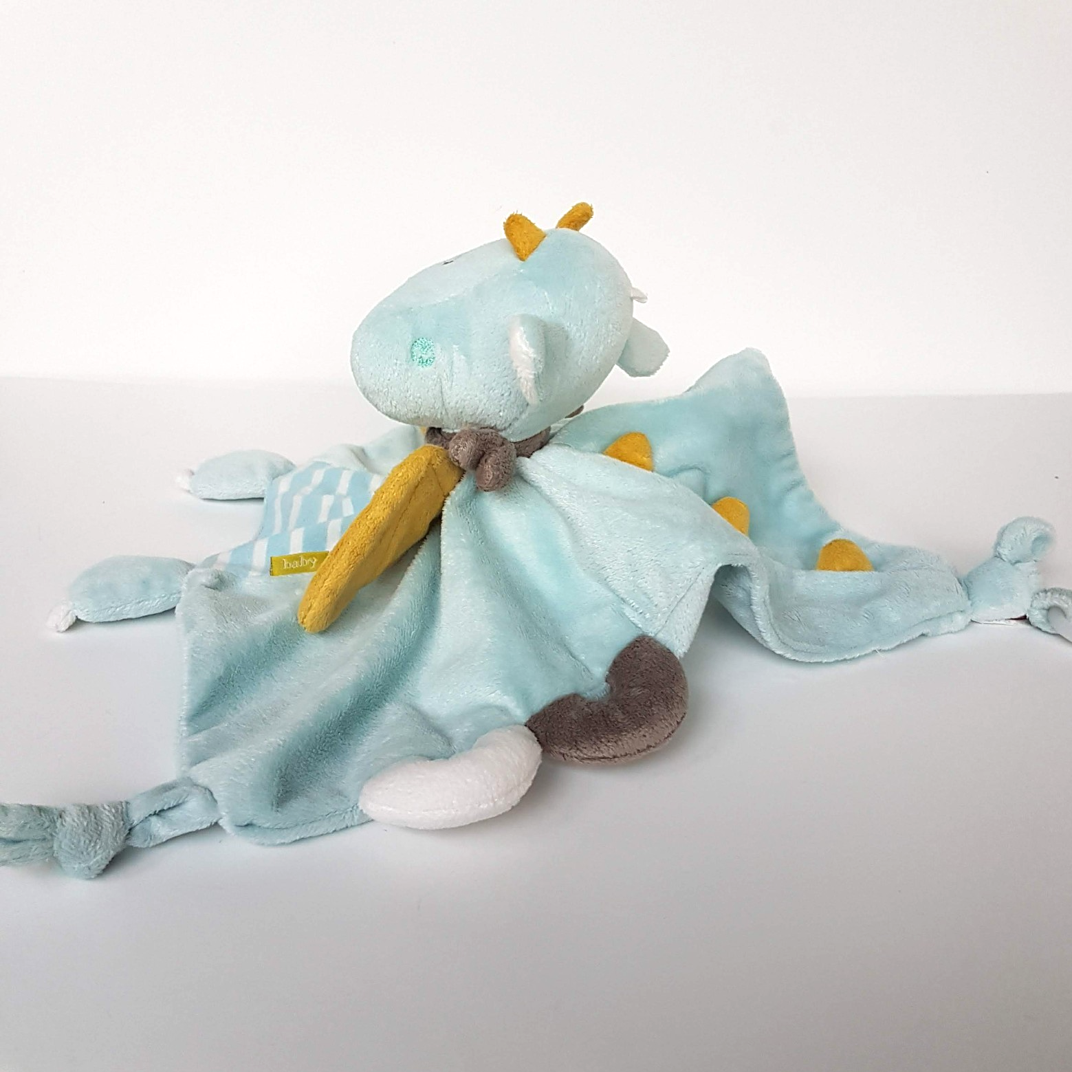 Fehn BLUE DRAGON Lovey Plush RATTLE Security Comforter Blanket Soft Toy Triangle5