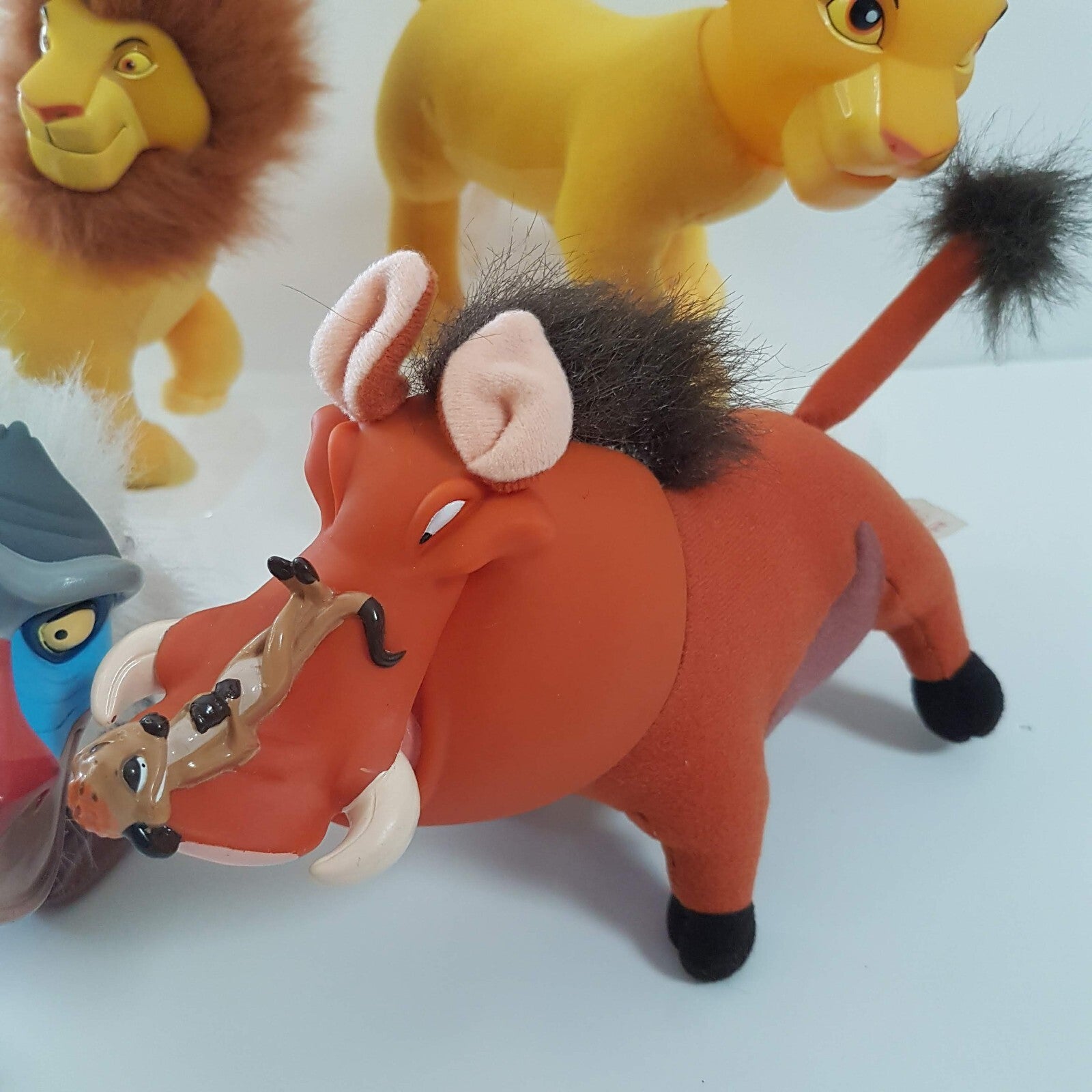 Vintage DISNEY LION KING Toys Applause Vinyl + Plush Rafiki Pumbaa Mufasa Simba2