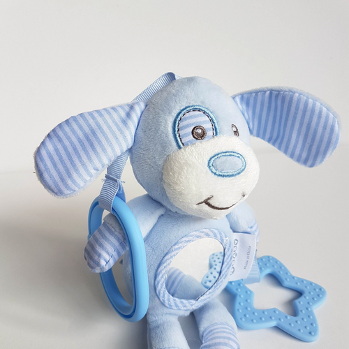 4Baby BLUE DOG Lovey Hanging Activity Toy Puppy Security Comforter Cute Soft Toy1