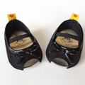 Build A Bear Workshop BLACK PEEP TOE HEEL Girl Shoes Clothes Patent Bow Cute BAB0