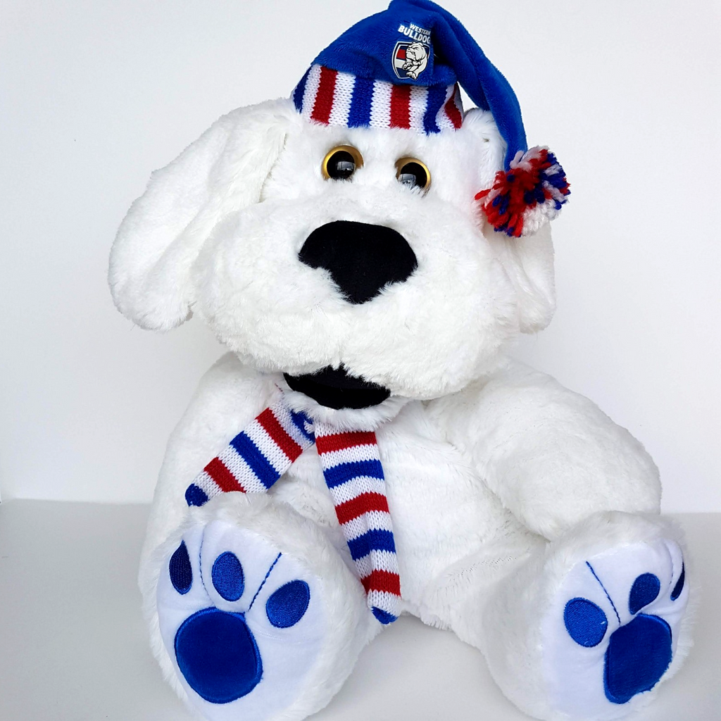 AFL WESTERN BULLDOGS Football Backpack Plush Dog Kids Bag Footy Merchandise Toy0