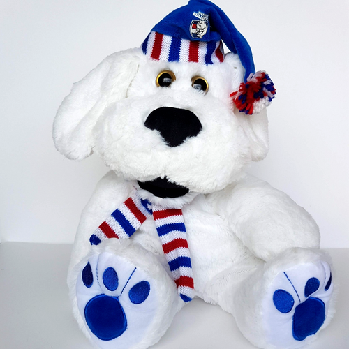 AFL WESTERN BULLDOGS Football Backpack Plush Dog Kids Bag Footy Merchandise Toy0
