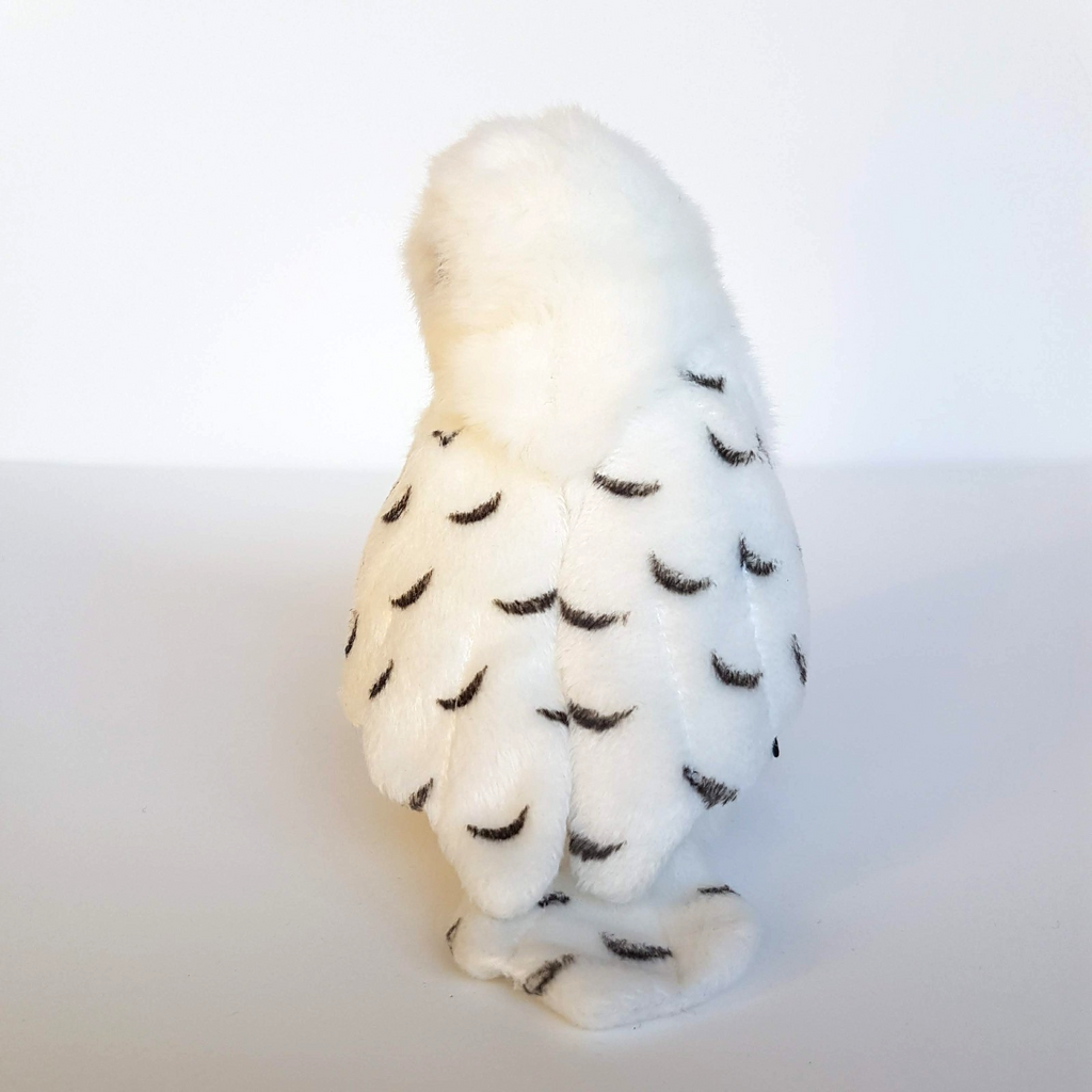 WHITE SNOWY OWL Plush Bird Stuffed Animal 13cm Soft Toy Beanbag Yellow Eye Bird4