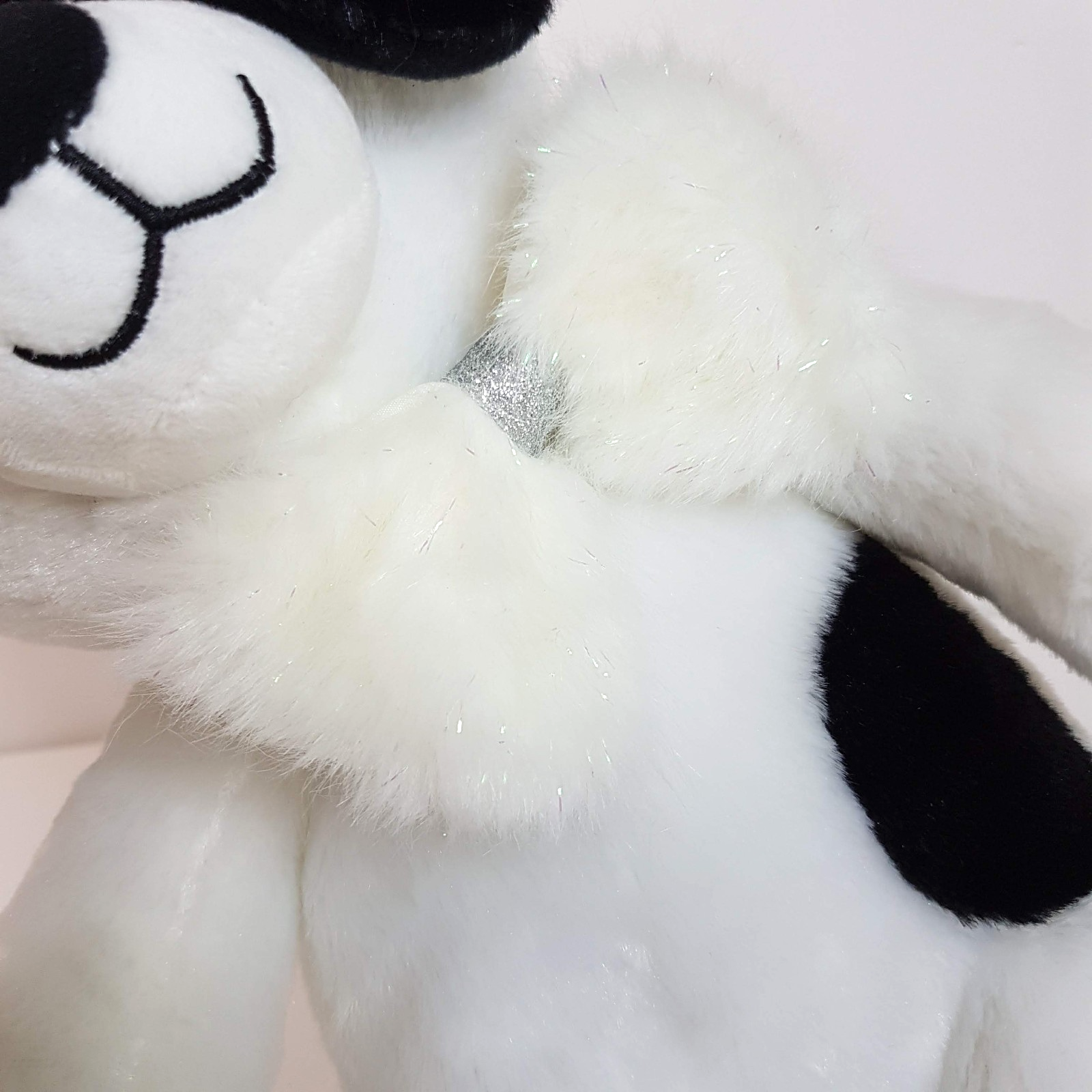 BAB Condo Cubs BLACK WHITE DOG + BOW Build A Bear Plush Stuffed Animal Soft Toy5