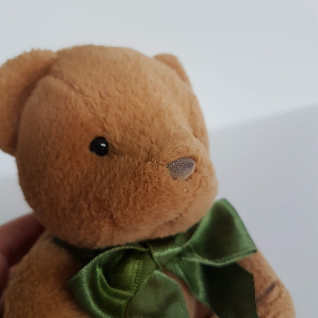 Harrods Knightsbridge TEDDY BEAR 15cm Stuffed Animal White Green Bow Soft Toy11