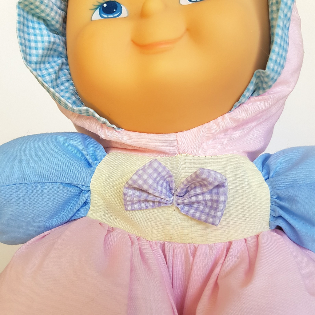 Vintage H.K City PUFF DOLL Baby Doll Puffy Body Bonnet Pink Blue Collectible Toy18