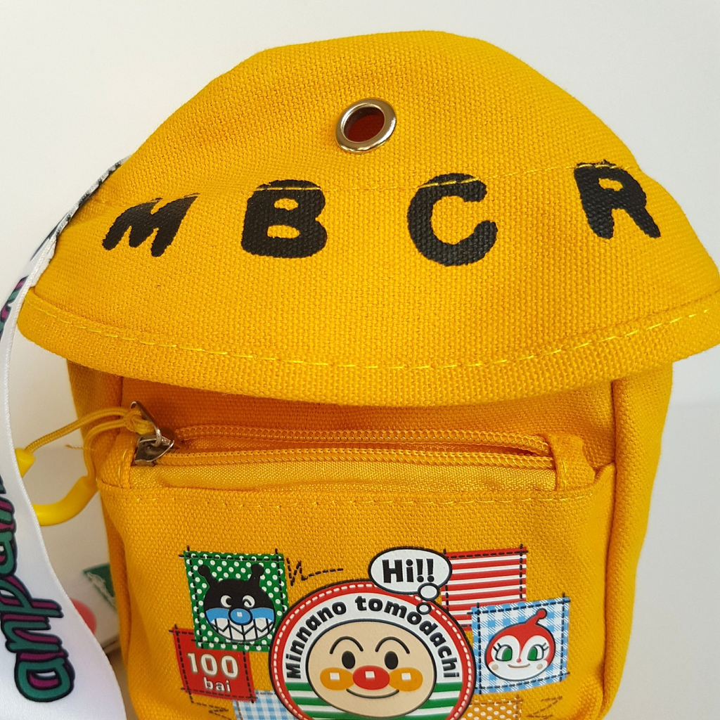Japan ANPANMAN Yellow Chest Purse BAG Crossbody Small Adjustable Strap Cartoon2