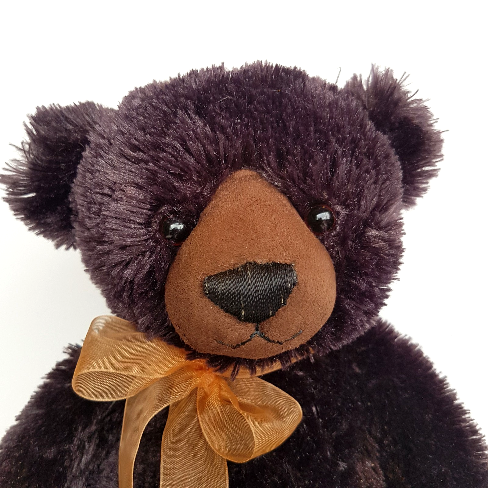 Gund MATISSE Teddy Bear Plush 36cm Stuffed Animal Soft Toy Floppy Dark Brown Bow2