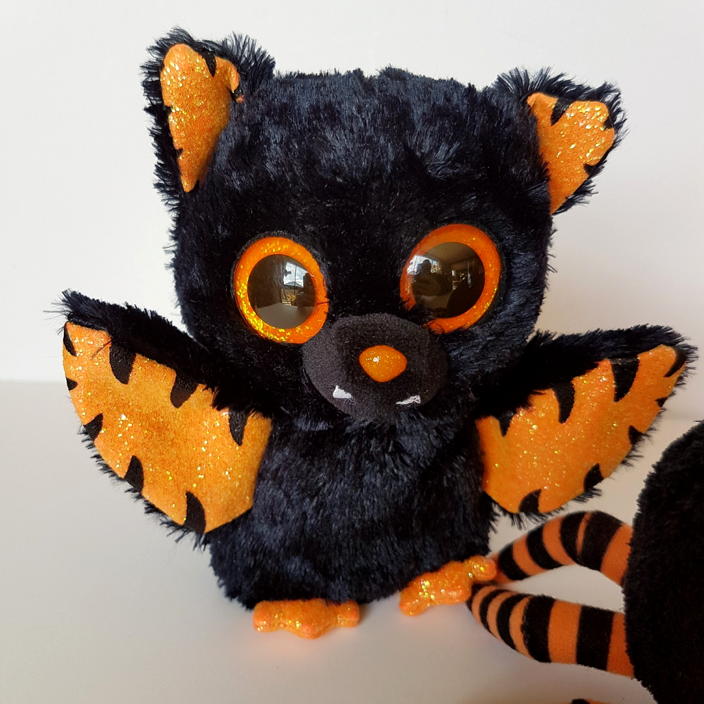 TY Beanie GHOULIE CRAWLY MORTIMER Halloween Orange GHOST SPIDER BAT Plush Toy3