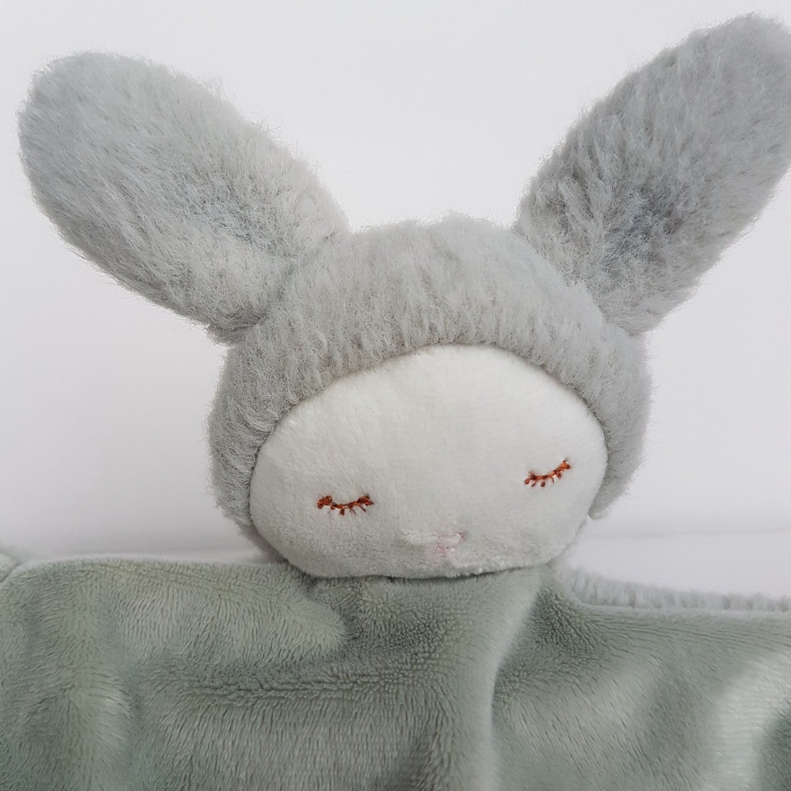 Annabel Trends GREY BUNNY LOVEY Rabbit Baby Comforter Security Blanket Soft Toy4