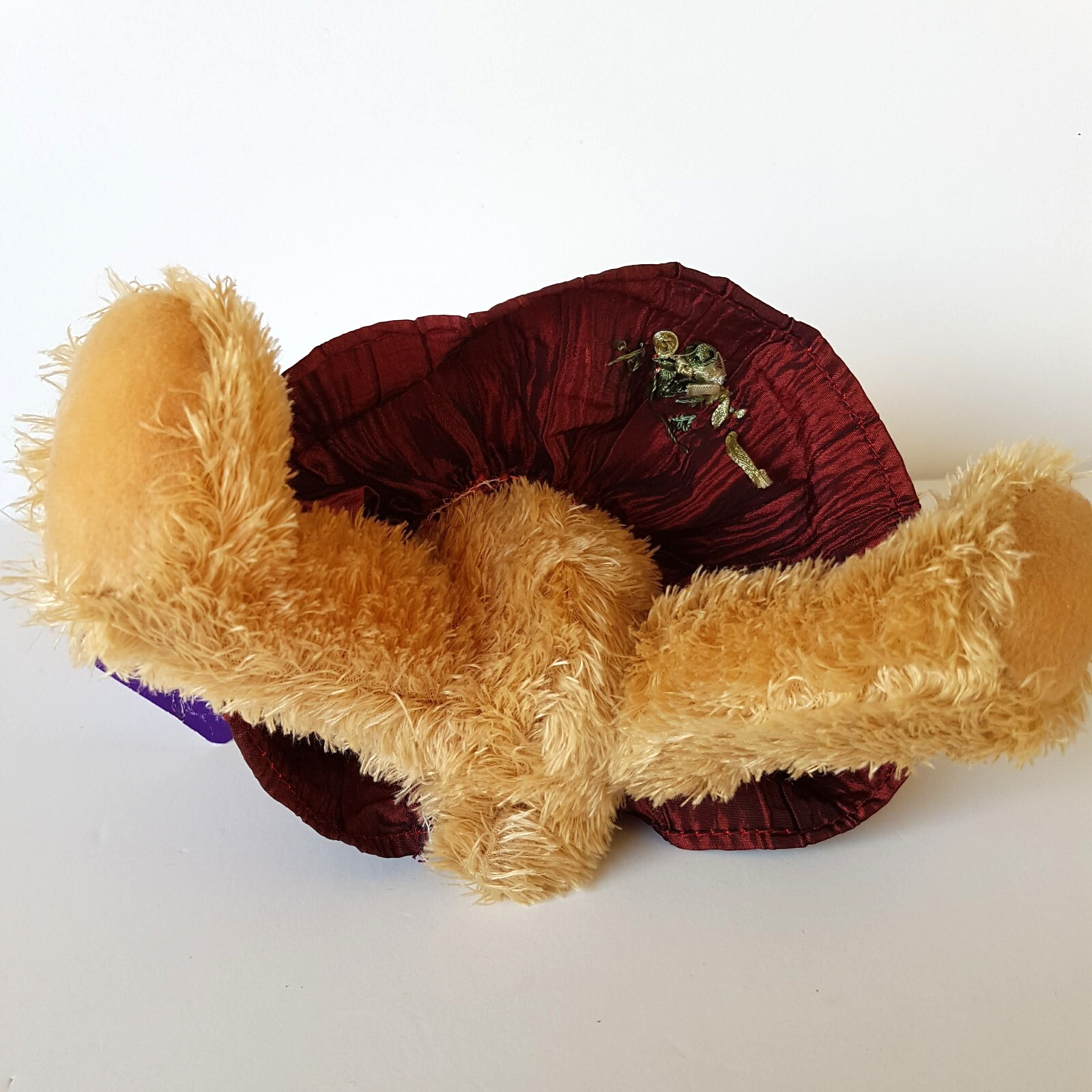 House Of Moran TEDDY BEAR Plush 21cm Maroon Dressed Soft Toy Stuffed Animal Cute11