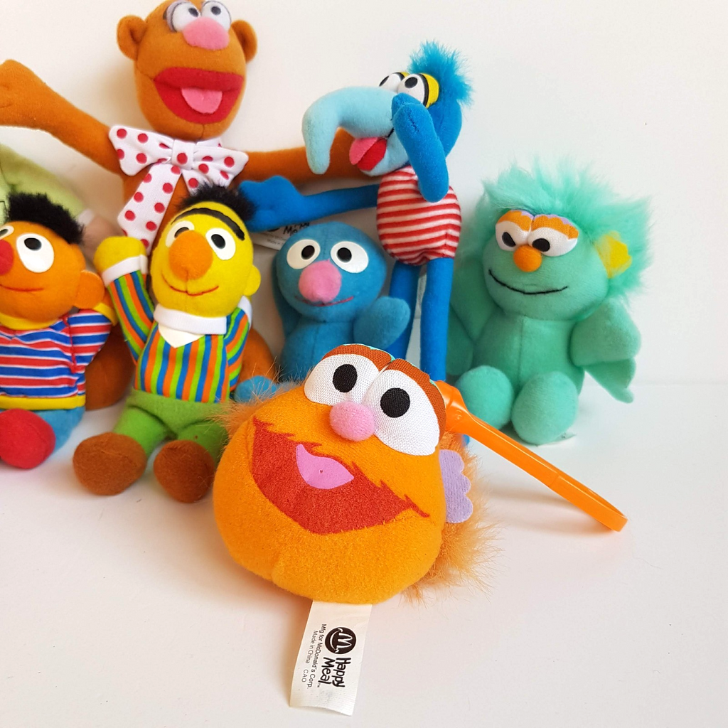 SESAME STREET + MUPPETS McDonalds Happy Meal Soft Toys LOT Plush Soft Toy Bundle4