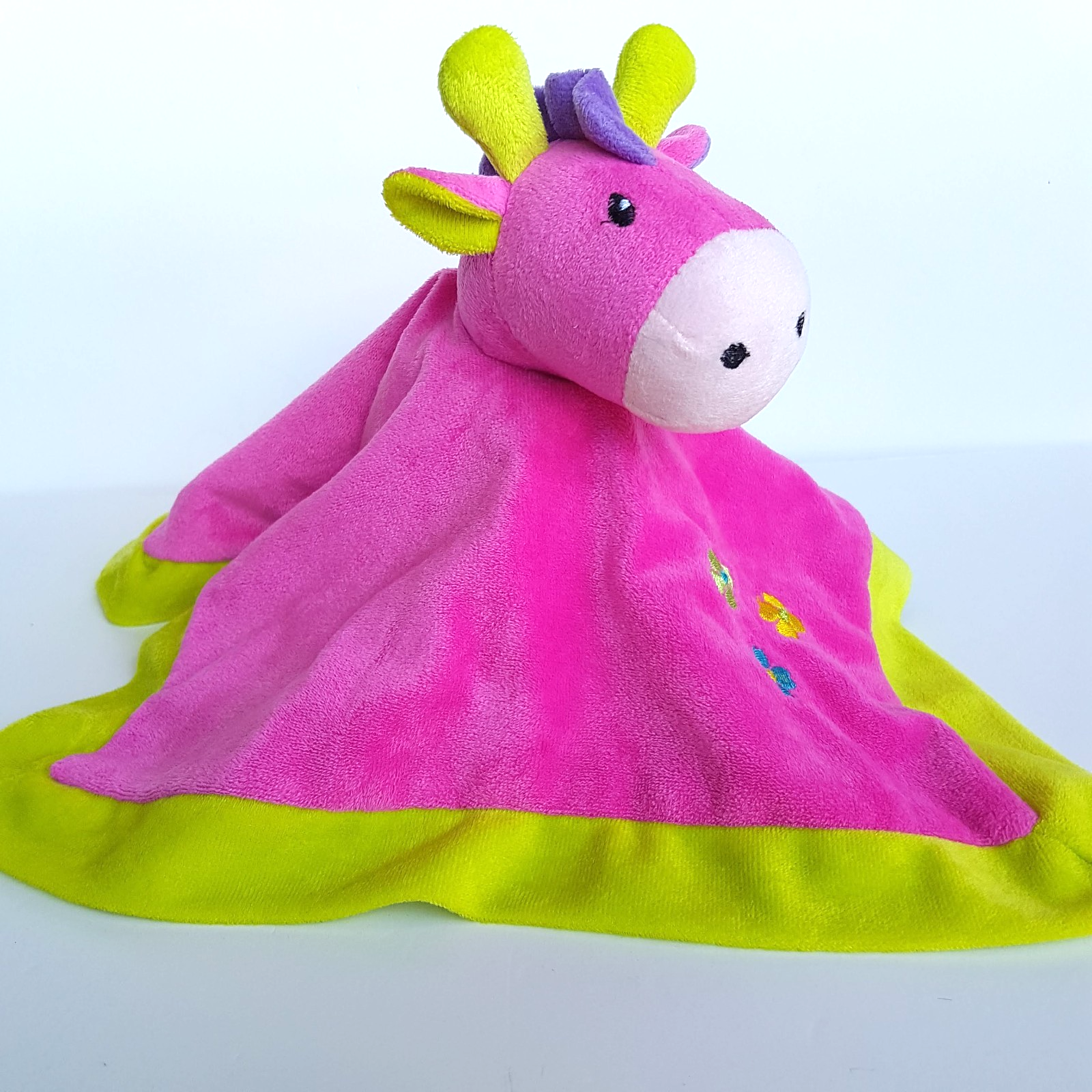 Teddy Time PINK GIRAFFE Baby Lovey Security Blanket Plush Comforter Soft Toy3