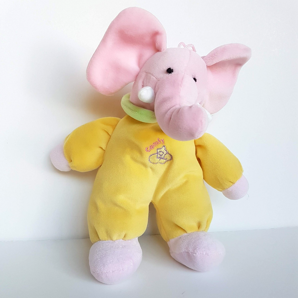 VTG Russ TUSKIE ELEPHANT Velour Lovey Comfy Soft Toy 25cm Plush Stuffed Animal1