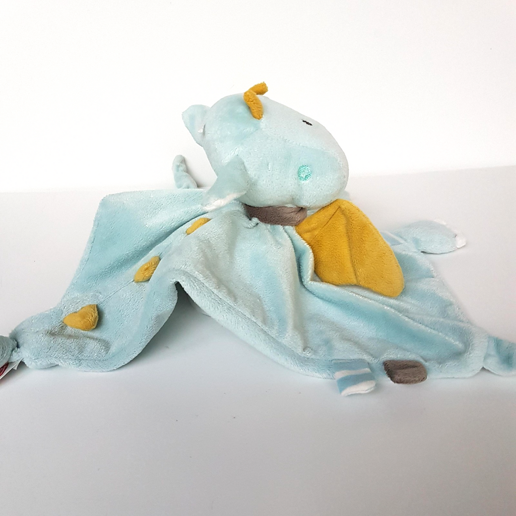 Fehn BLUE DRAGON Lovey Plush RATTLE Security Comforter Blanket Soft Toy Triangle9