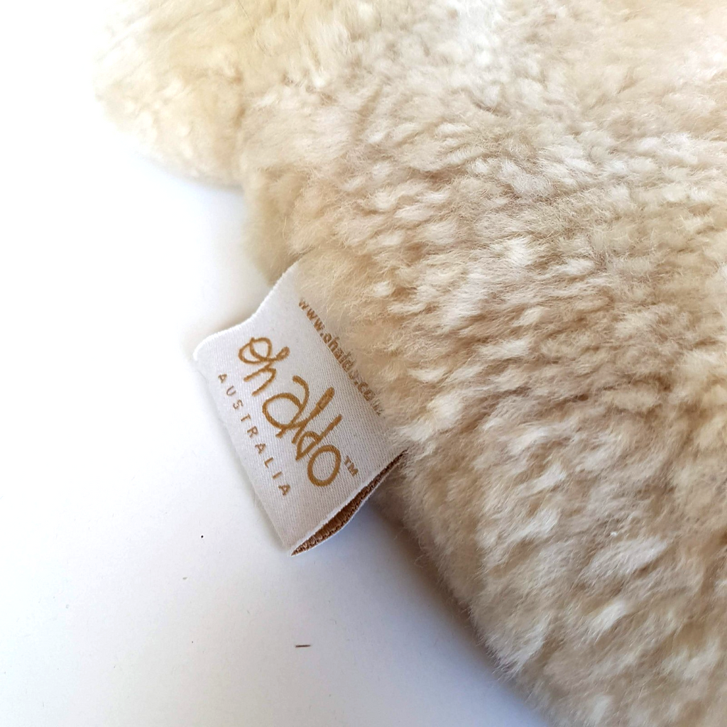 Oh Aldo 100% Australian Sheepskin FLAT BEAR Soft Toy 29cm Stuffed Animal Genuine4