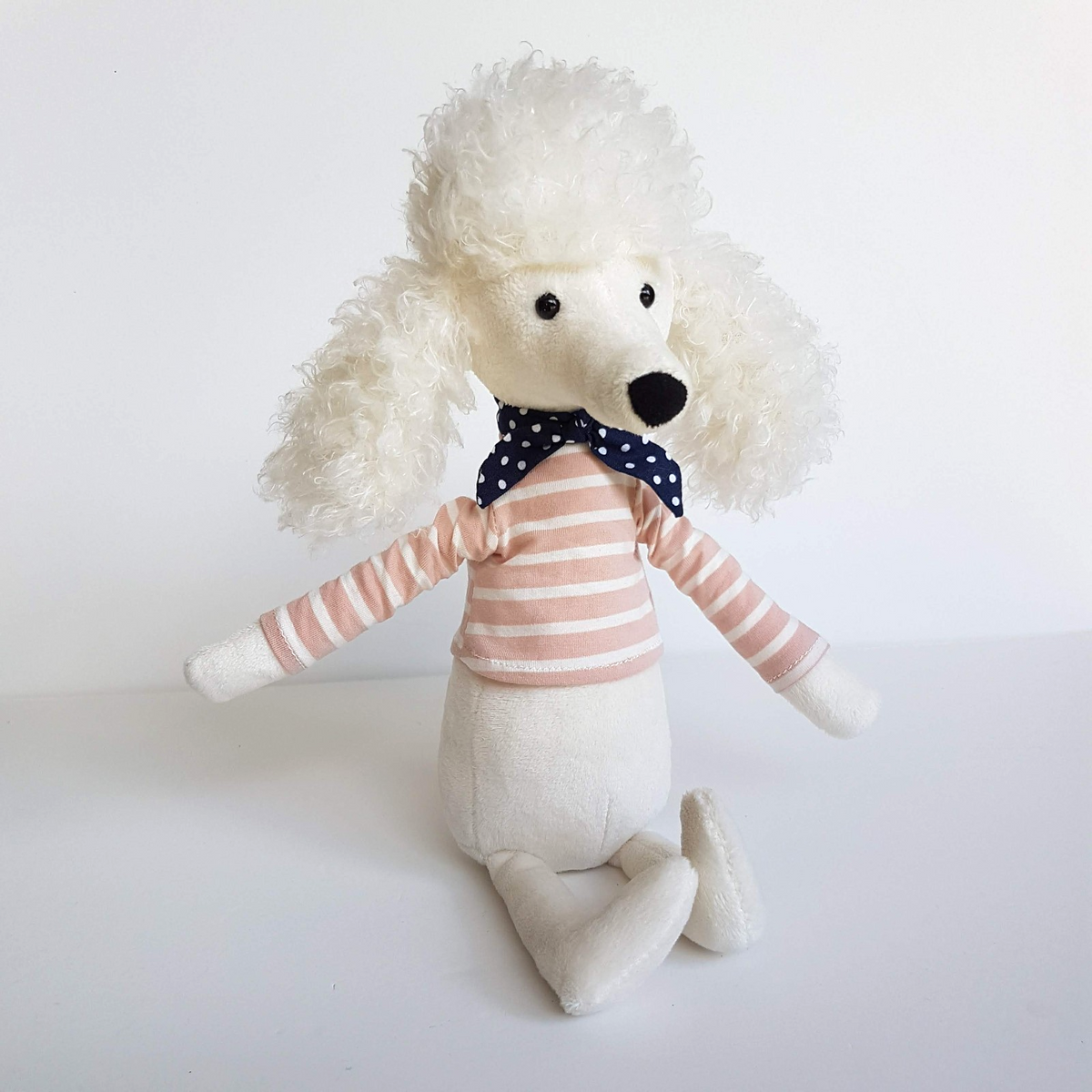 Jellycat BEATNIK BUDDY Poodle Dog Paris White Puppy Soft Toy Stuffed Animal Cute0
