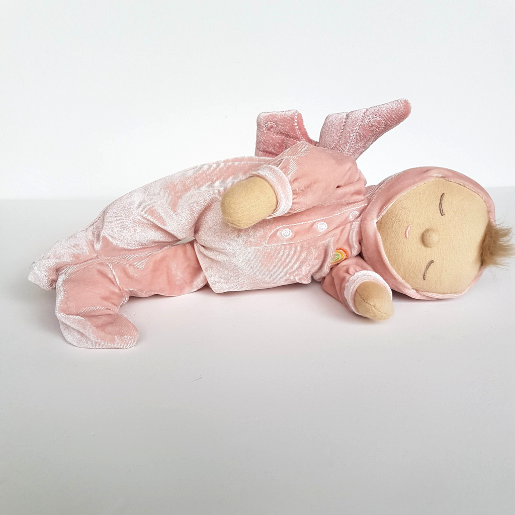 Olli Ella DOZY DINKUMS AURORA Fairy Doll Pink Plush Soft Fabric Doll Sleeping1