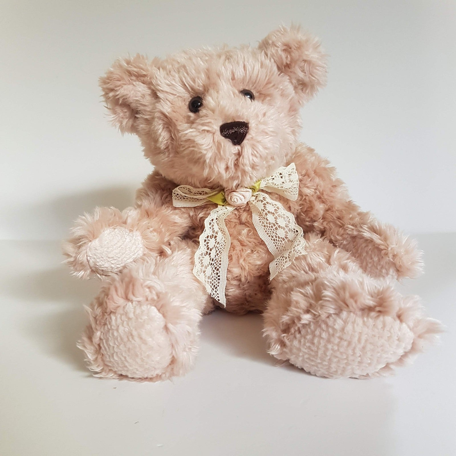 Korimco DUSTY ROSE TEDDY BEAR 27cm Plush Soft Toy Floppy Stuffed Animal Cuddly6