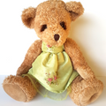 Russ INDEE Teddy Bear Plush 43cm Dress Stuffed Animal Soft Toy Pretty Unique0