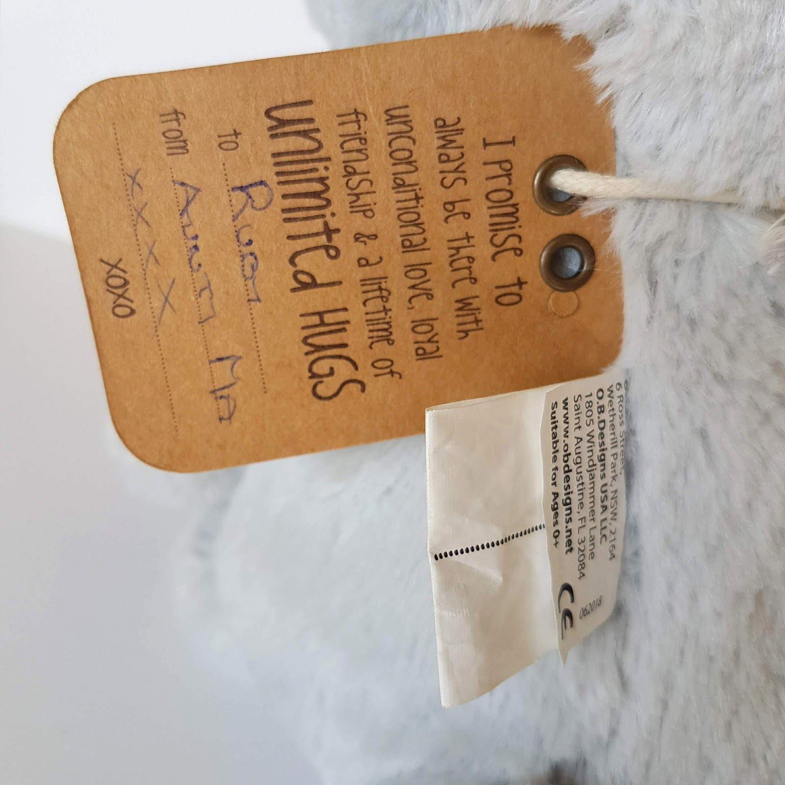 KELLY KOALA Plush OB Designs Grey Baby Lovey Comforter Soft Toy Stuffed Animal6