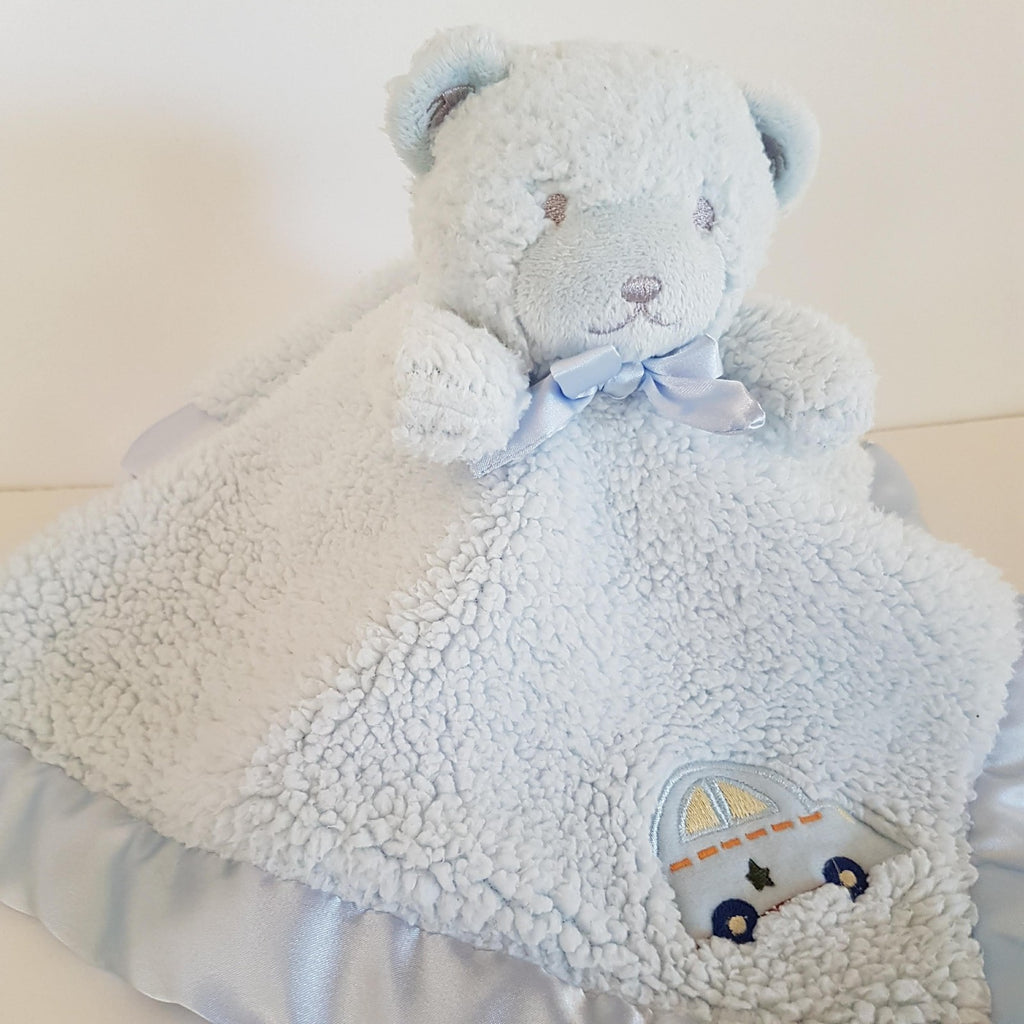 Katie Little BLUE CAR BEAR Lovey Security Blanket Comforter Plush Soft Toy Sleep1