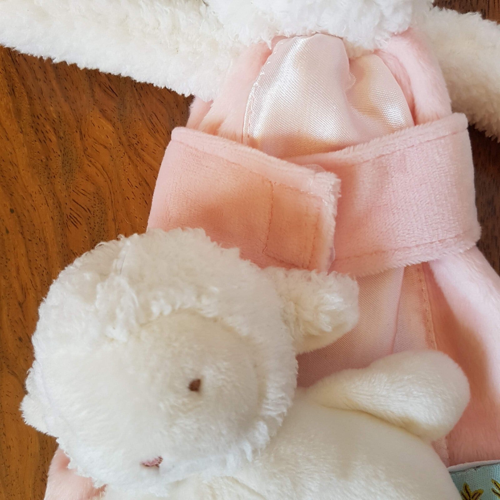 Bunnies By Bay Rabbit Plush Baby Security Blanket Comforter Satin + Lamb Rattle2