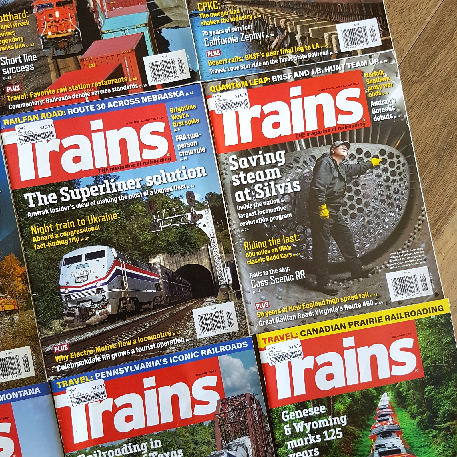 TRAINS MAGAZINE Jan   Dec 2024 Bundle Lot Locomotive Steam Diesel Series Edition4