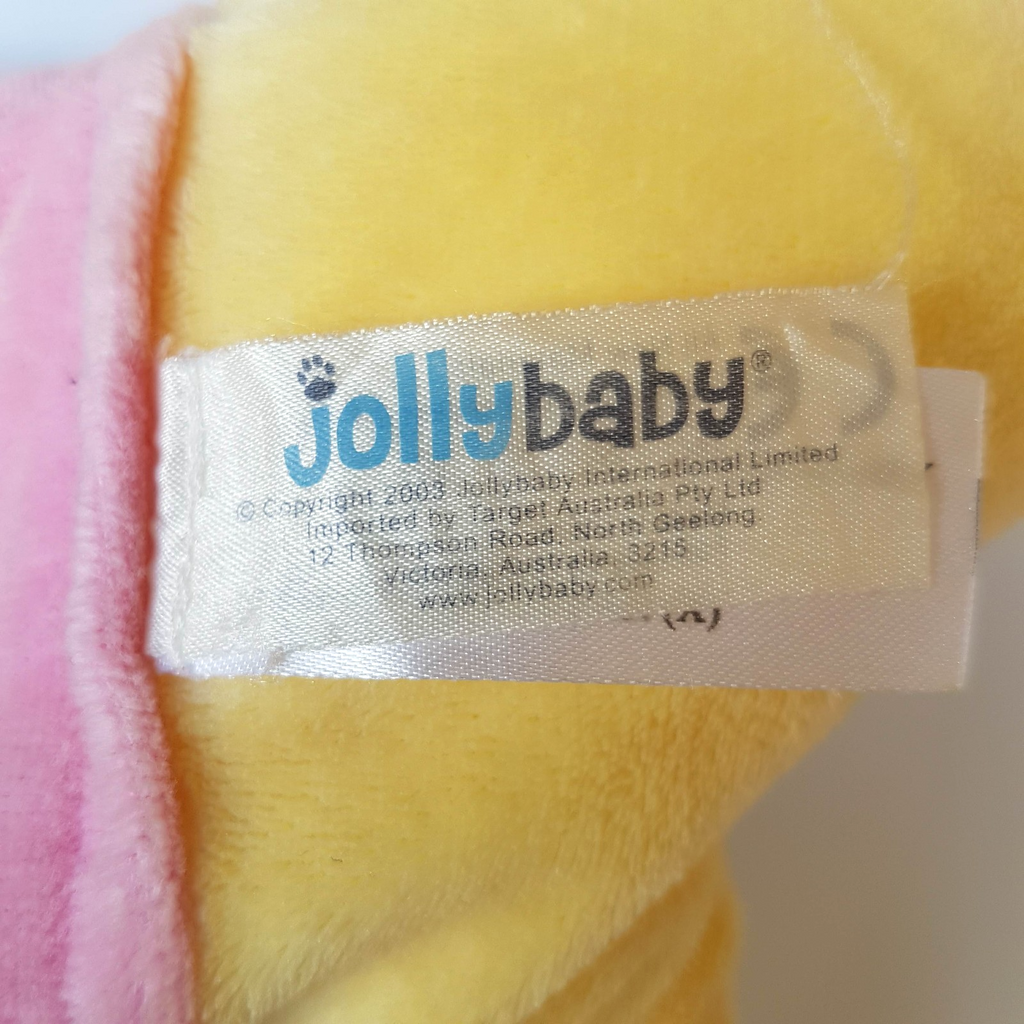 Jolly Baby HIPPO RATTLE PLUSH Lovey Soft Toy 21cm Stuffed Animal 2003 Pastel6