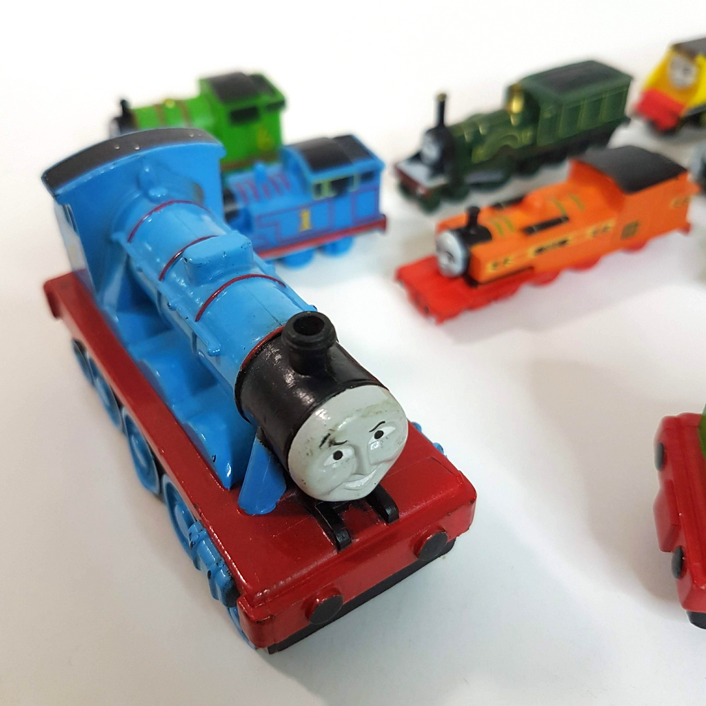 Thomas HARD PLASTIC VINYL TRAIN LOT 2007 Gullane Small Trains Cake Topper Toys8
