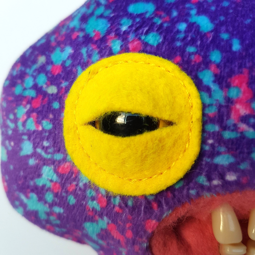 Fuggler SQUIDGE Plush Purple Paint Funny Ugly Monster Soft Toy Scary Teeth Cute3
