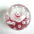 Pink GLASS LANSHING PAPER WEIGHT 9cm Bubble 1kg Decorative Glass Pretty Flower0