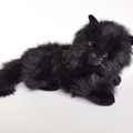 Blue Eye BLACK CAT Plush Soft Toy Stuffed Animal UNBRANDED Cuddly Cute Pet Toy0