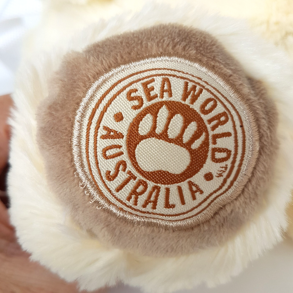 Sea World POLAR BEAR BACKPACK Plush Stuffed Animal 28cm Kids Bag Soft Toy Bag12