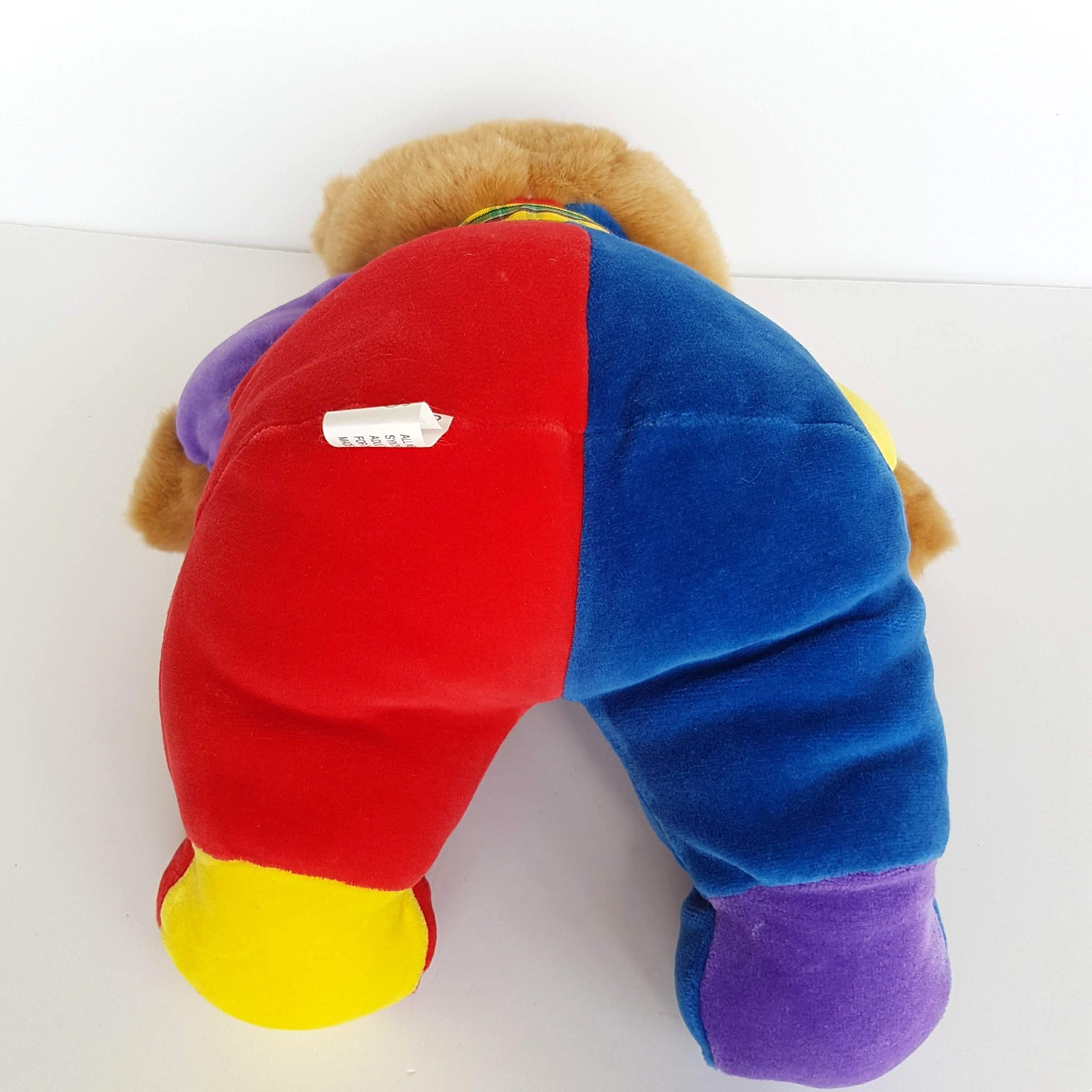 Supa Toys VELOUR TEDDY BEAR Colour block Soft Toy Stuffed Animal Bright Colour11