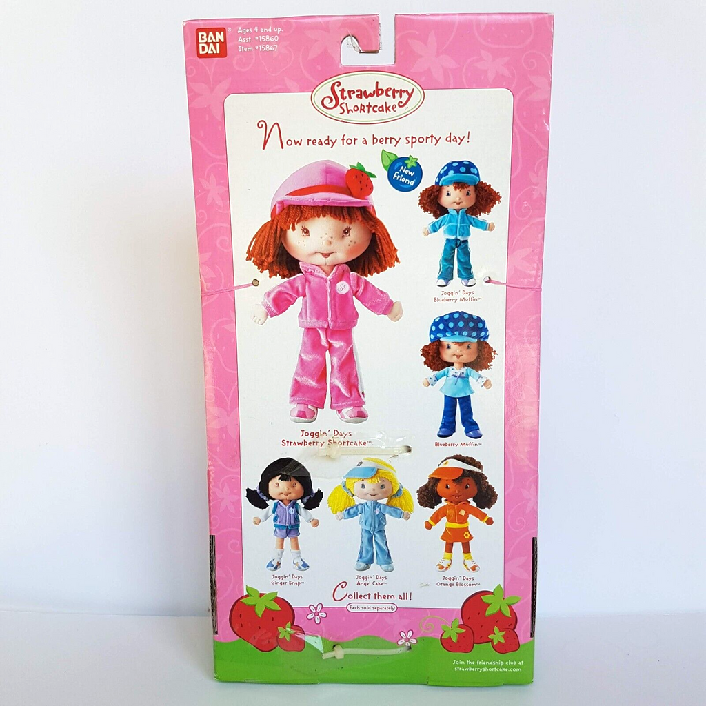 STRAWBERRY SHORTCAKE Berry Soft Friends Joggin' Days Pink Plush Rag Doll BOXED7
