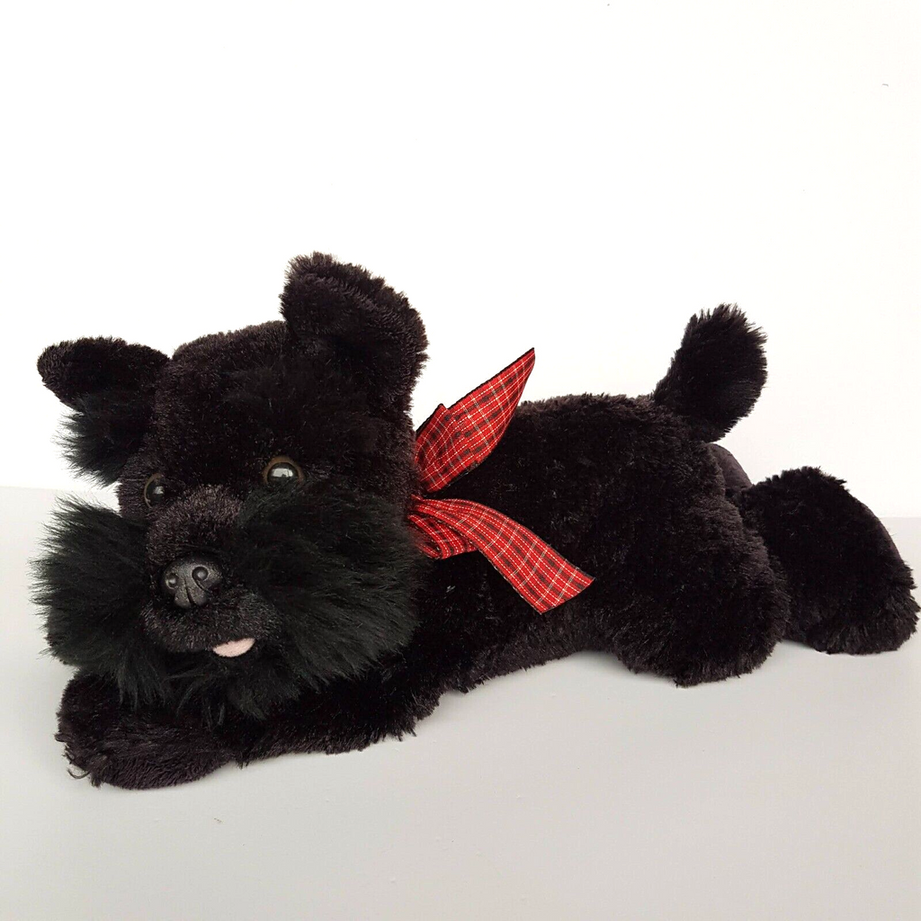 BLACK SCOTTISH TERRIER DOG Plush Toy Stuffed Animal Scruffy Scotch Soft Toy Cute6